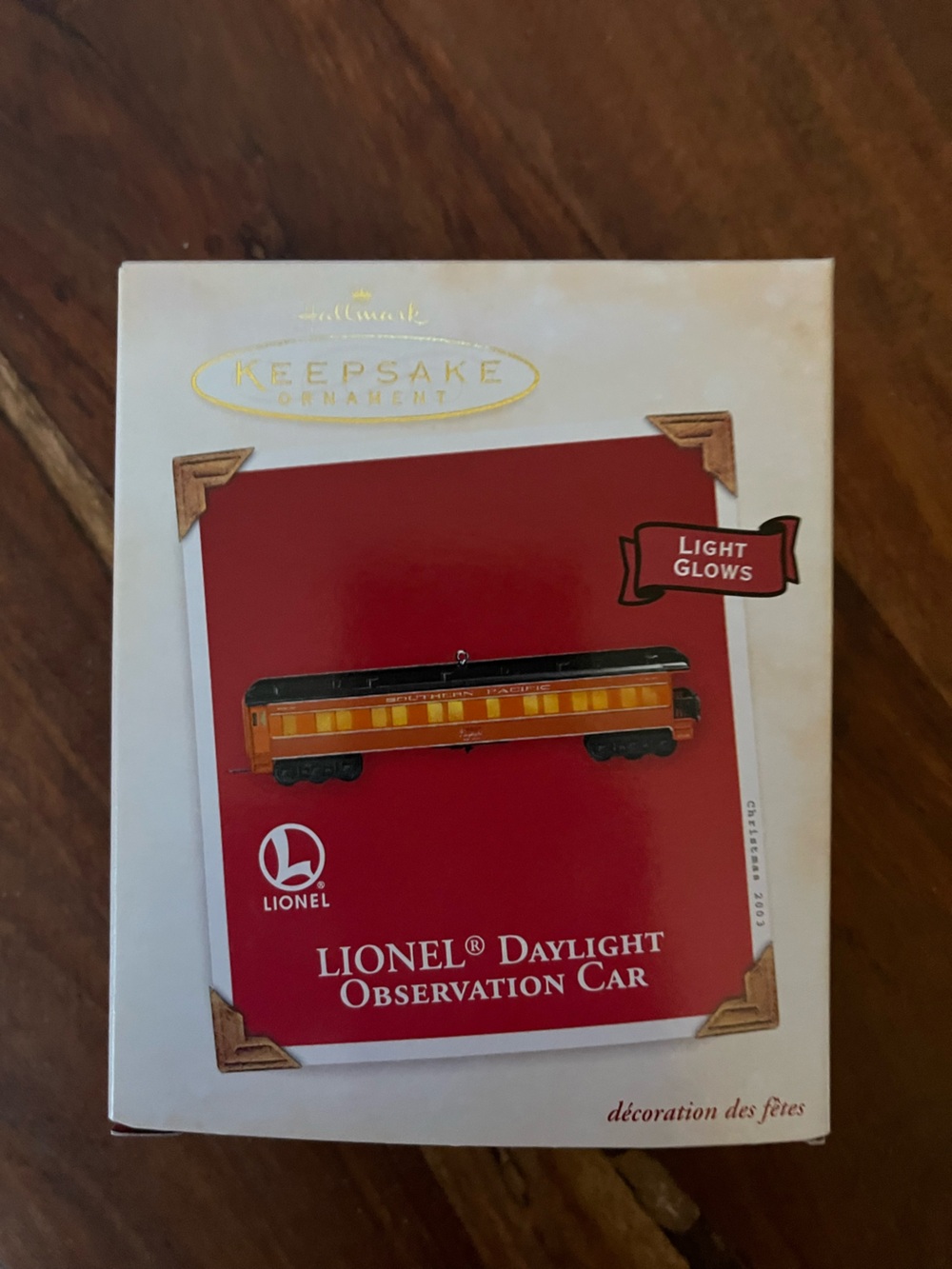 Hallmark Keepsake Ornament Lionel Daylight Observation Car 2003 Light Glows NEW!